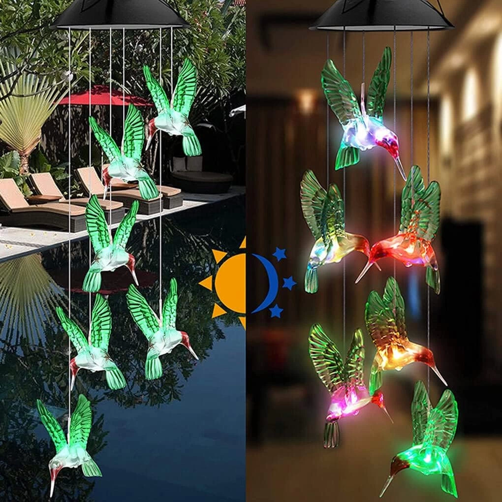 Solar Led Işıklı Kuşlu Bahçe Dekoru 6 Ledli,renkli Işık - Lisinya