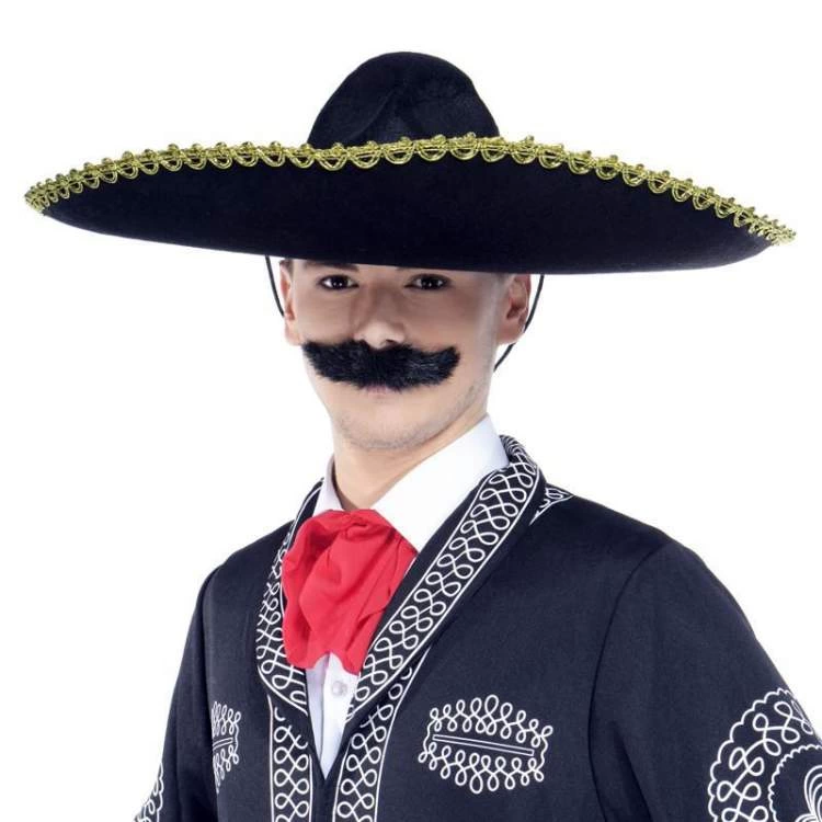 Sombrero Meksika Şapkası Mariachi Altın Şeritli Yetişkin Boy - Lisinya