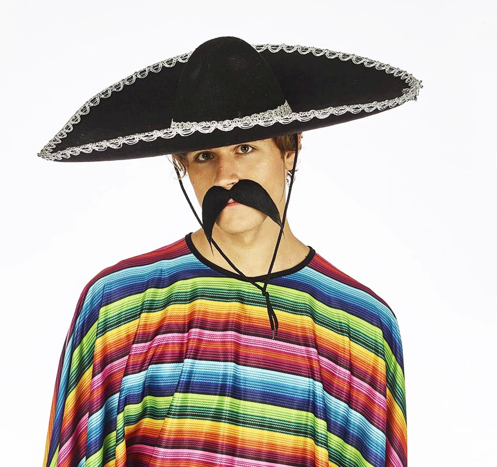 Sombrero Meksika Şapkası Mariachi Gümüş Şeritli Yetişkin Boy - Lisinya