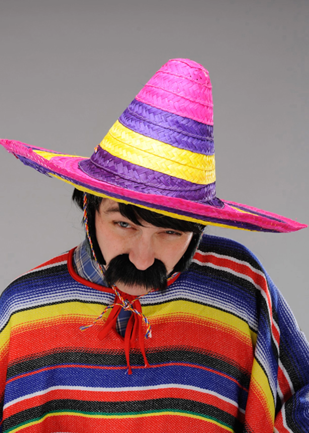 Sombrero Meksika Şapkası Renkli Örme Hasır Yetişkin Boy - Lisinya