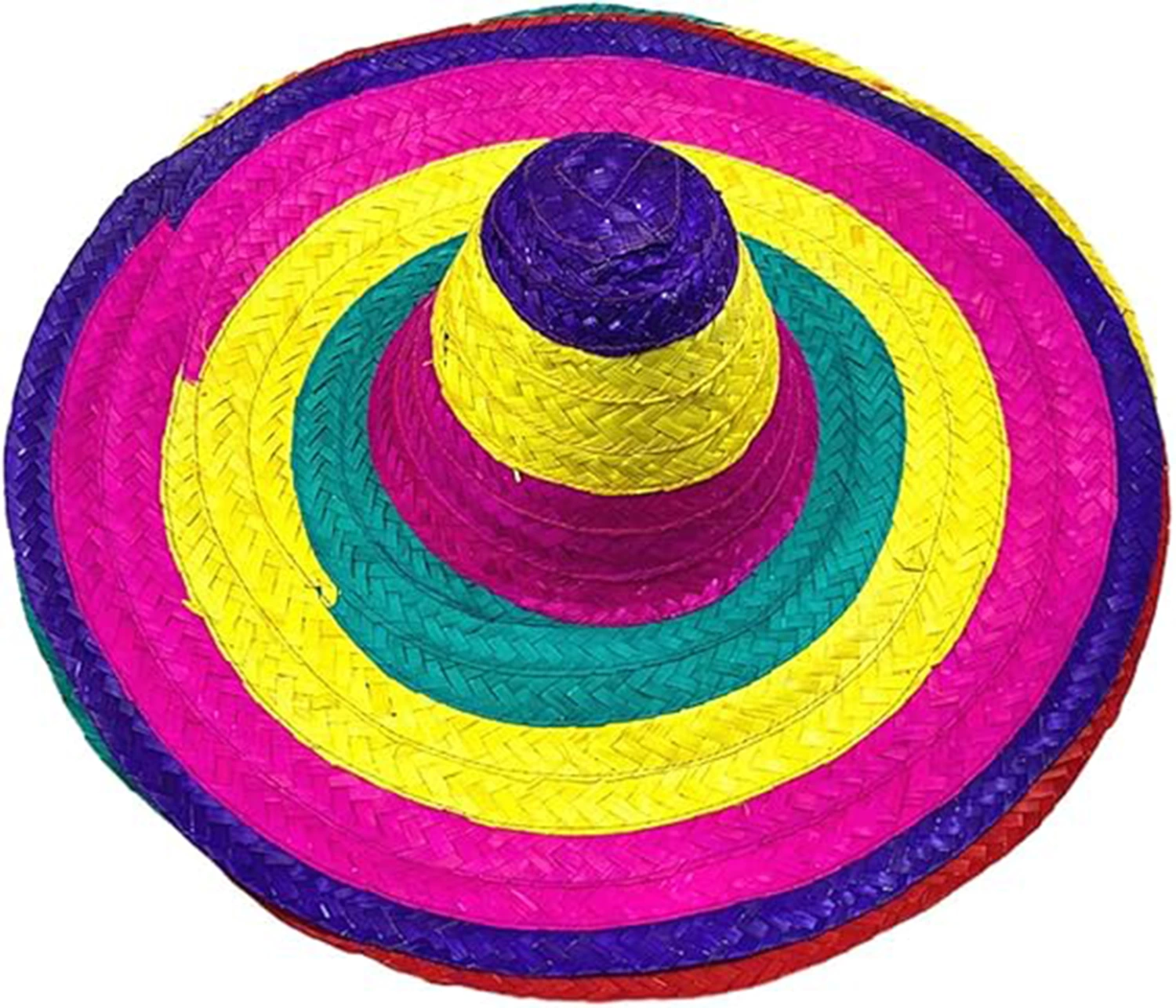 Sombrero Meksika Şapkası Renkli Örme Hasır Yetişkin Boy - Lisinya