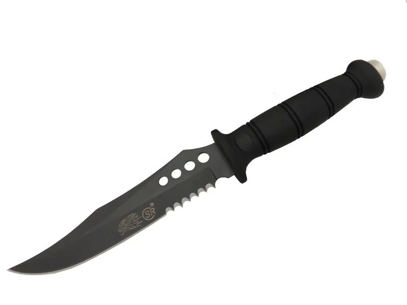 Sr S008b Lejyoner Tırtıklı Outdoor Bıçağı 29 Cm - Kauçuk Sap, Perçinli - Lisinya