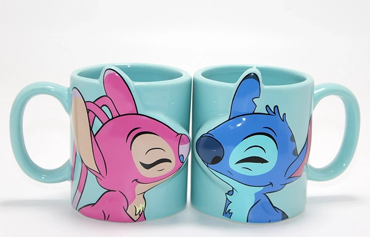 Stitch Ve Angel 3d Figürlü Öpüşen Çift Kupa Bardak Seti Alk4538 - Lisinya