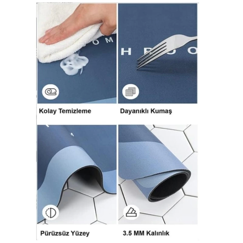 Süper Su Emici Kaymaz Tabanlı Banyo Paspası ( 40*60 )cm - Lisinya Süper Su Emici Kaymaz Tabanlı Banyo Paspası ( 40*60 )cm - Lisinya