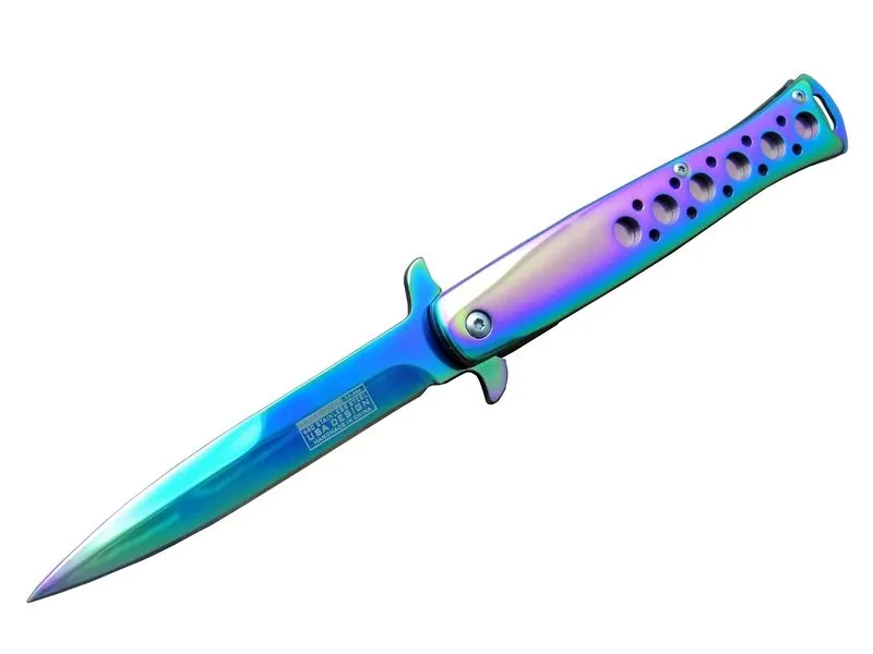 Tac-force 1111-d Titanyum Gökkuşağı Kamp Çakı 23 Cm - Metal Sap, Yarı Otomatik - Lisinya Tac-force 1111-d Titanyum Gökkuşağı Kamp Çakı 23 Cm - Metal Sap, Yarı Otomatik - Lisinya