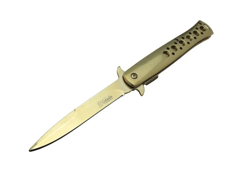 Tac-force 1111a T-lite Gold Kamp / Av Çakısı 23cm- Yarı Otomatik, Metal Sap, Kemerlikli - Lisinya Tac-force 1111a T-lite Gold Kamp / Av Çakısı 23cm- Yarı Otomatik, Metal Sap, Kemerlikli - Lisinya