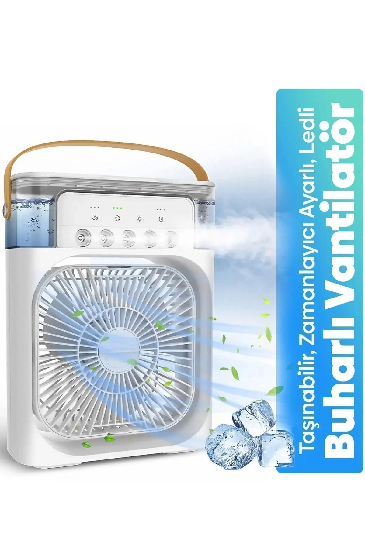 Taşınabilir Işıklı 5 Spreyli Vantilatör Buzlu Buharlı Vantilatör Mini Fan Nemlendirici - Lisinya Taşınabilir Işıklı 5 Spreyli Vantilatör Buzlu Buharlı Vantilatör Mini Fan Nemlendirici - Lisinya