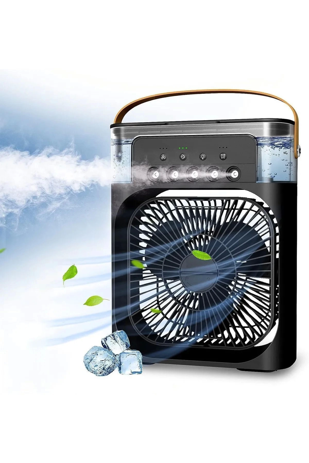 Taşınabilir Işıklı 5 Spreyli Vantilatör Buzlu Buharlı Vantilatör Mini Fan Nemlendirici - Lisinya Taşınabilir Işıklı 5 Spreyli Vantilatör Buzlu Buharlı Vantilatör Mini Fan Nemlendirici - Lisinya