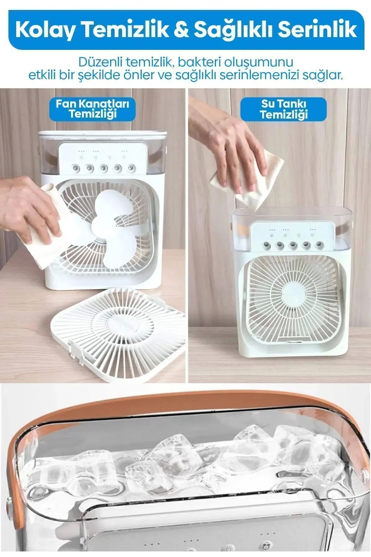 Taşınabilir Işıklı 5 Spreyli Vantilatör Buzlu Buharlı Vantilatör Mini Fan Nemlendirici - Lisinya Taşınabilir Işıklı 5 Spreyli Vantilatör Buzlu Buharlı Vantilatör Mini Fan Nemlendirici - Lisinya