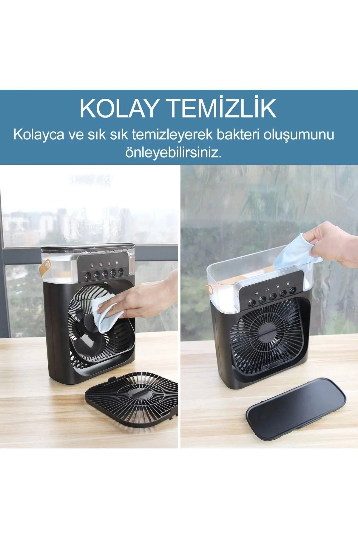 Taşınabilir Işıklı 5 Spreyli Vantilatör Buzlu Buharlı Vantilatör Mini Fan Nemlendirici - Lisinya Taşınabilir Işıklı 5 Spreyli Vantilatör Buzlu Buharlı Vantilatör Mini Fan Nemlendirici - Lisinya