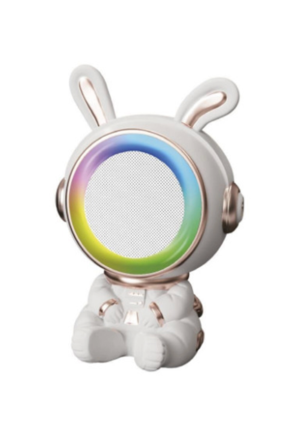 Taşınabilir Rgb Işılı Sevimli Figürlü Mikrofonlu Karaoke Bluetooth Hoparlör Krem - Lisinya