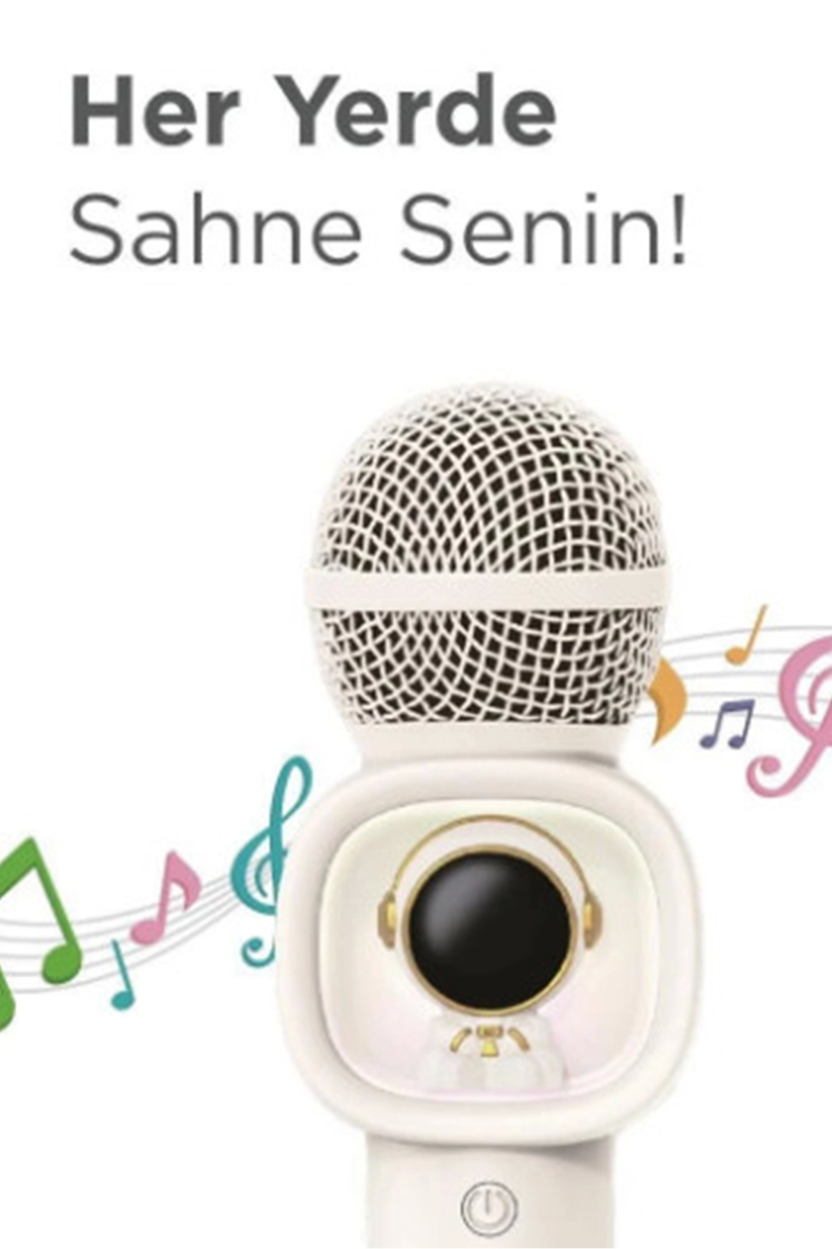 Taşınabilir Rgb Işılı Sevimli Figürlü Mikrofonlu Karaoke Bluetooth Hoparlör Krem - Lisinya