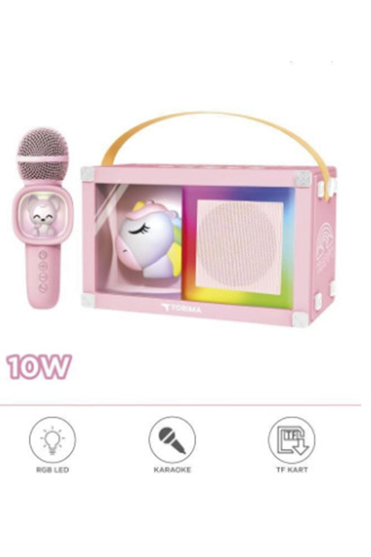 Taşınabilir Rgb Işılı Sevimli Figürlü Mikrofonlu Karaoke Bluetooth Hoparlör Pembe - Lisinya Taşınabilir Rgb Işılı Sevimli Figürlü Mikrofonlu Karaoke Bluetooth Hoparlör Pembe - Lisinya