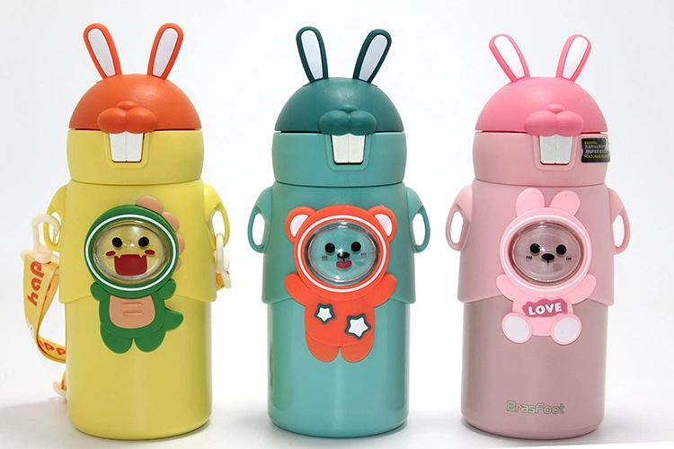 Tavşan Kulaklı Sevimli Ayı Figürlü Çelik Termos Alk4635 - Lisinya