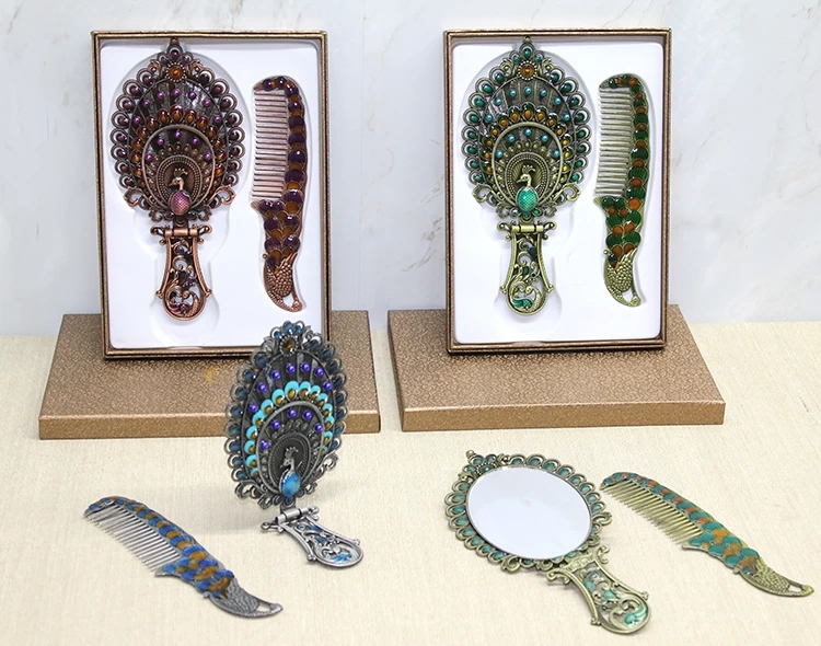 Tavuskuşu Katlanabilir Ayna Ve Tarak Seti Büyük Boy Alk4982 - Lisinya