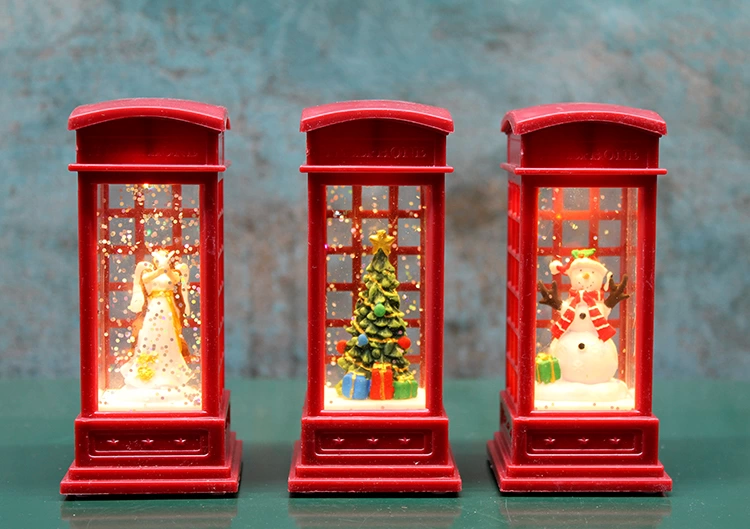 Telefon Kulübeli Işıklı Kar Küresi Alk3216 - Lisinya