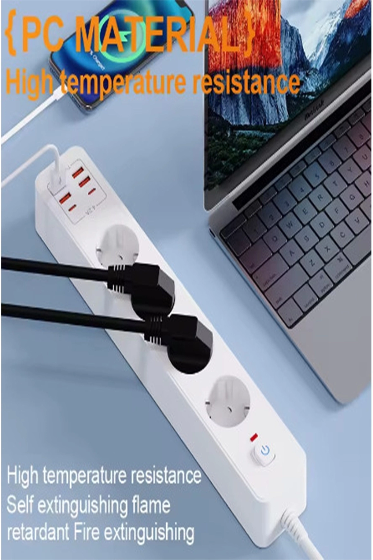 Termal Akım Korumalı 4’lü Priz 4x Usb 2x Type-c Çıkışlı Grup Priz Çoğaltıcı (3500w) - Lisinya