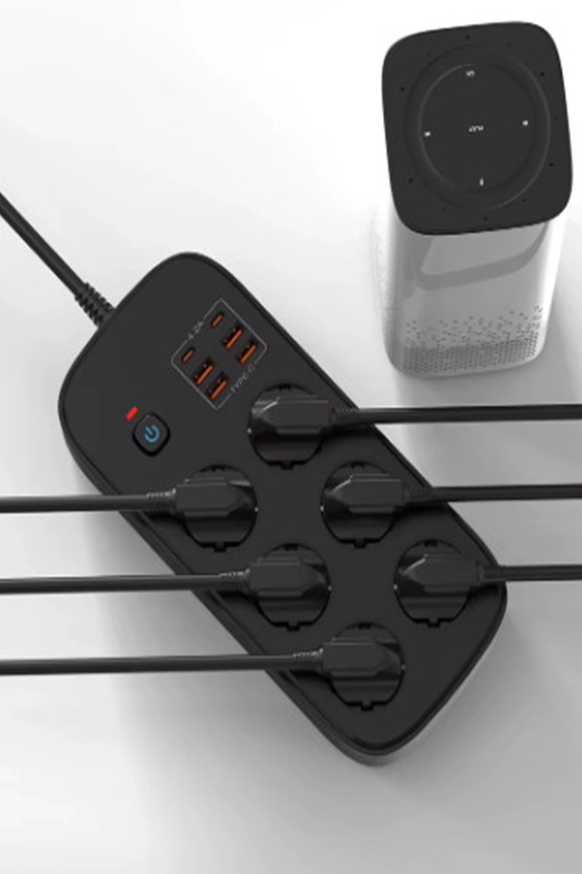 Termal Akım Korumalı 6’lü Priz 4x Usb 2x Type-c Çıkışlı Grup Priz Çoğaltıcı (3500w) Siyah - Lisinya