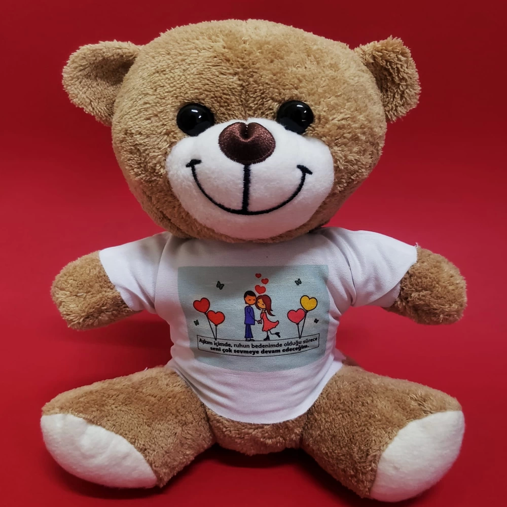 Tişörtlü Kahverengi Peluş Ayıcık - Lisinya