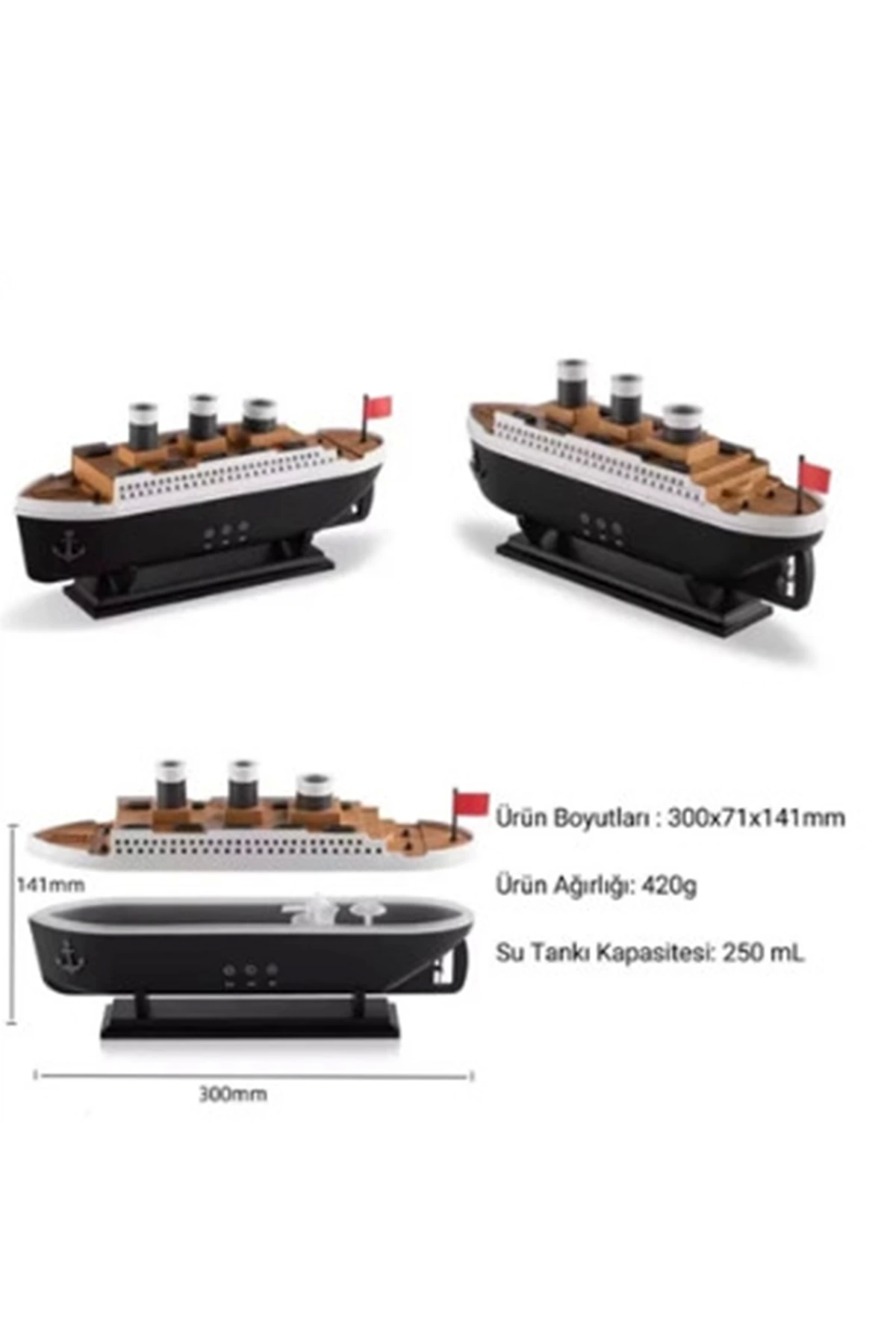 Titanic Gemi Hava Nemlendirici Işıklı Fonksiyonlu Buhar Makinesi Kumandalı - Lisinya Titanic Gemi Hava Nemlendirici Işıklı Fonksiyonlu Buhar Makinesi Kumandalı - Lisinya