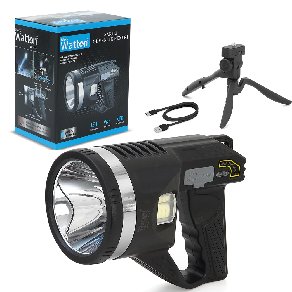 Tripod Şarjlı Güvenlik Feneri  Wt-416 - Lisinya