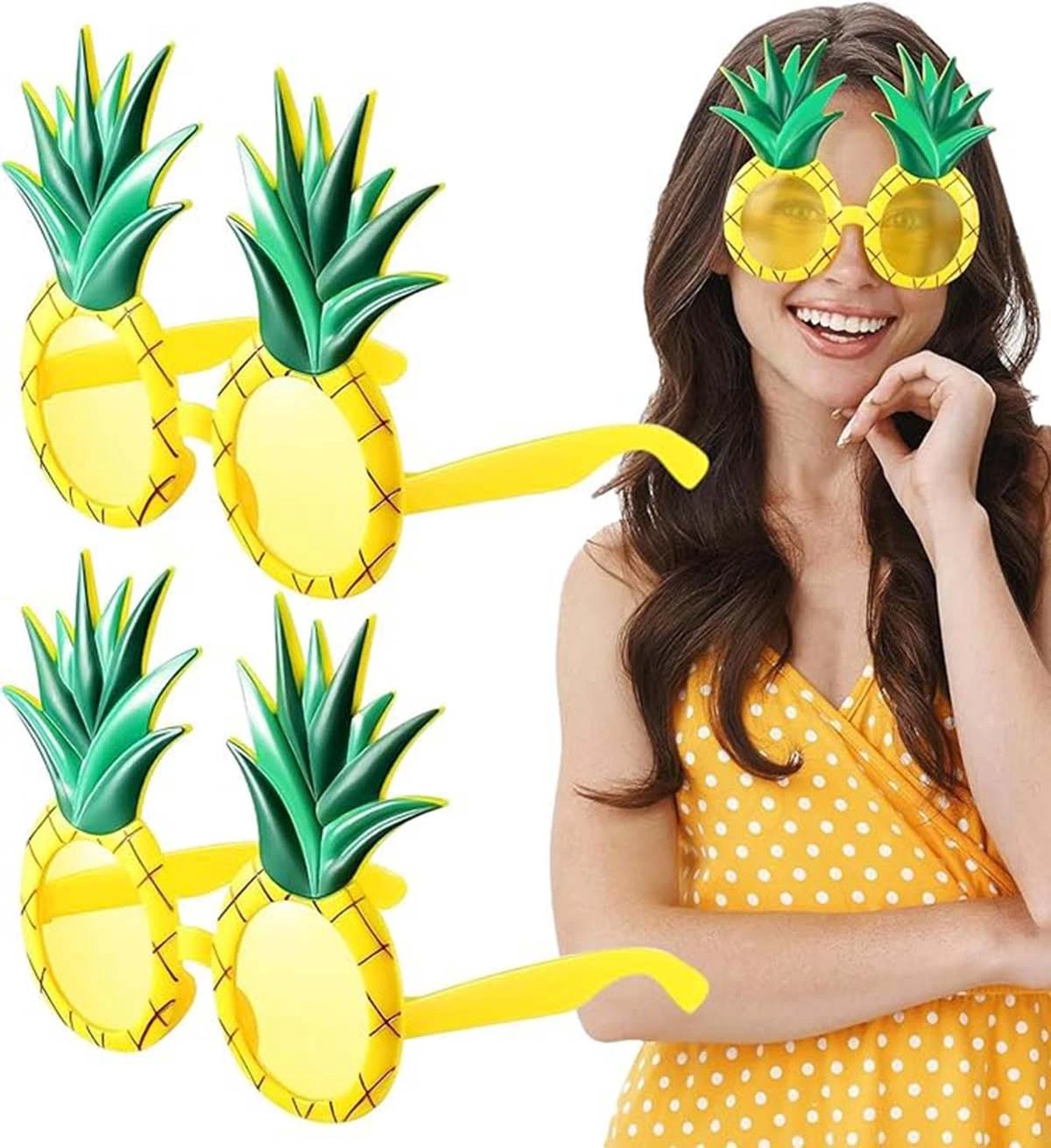 Tropikal Hawaii Ananas Şekilli Parti Gözlüğü 9.5 X 14 Cm - Lisinya