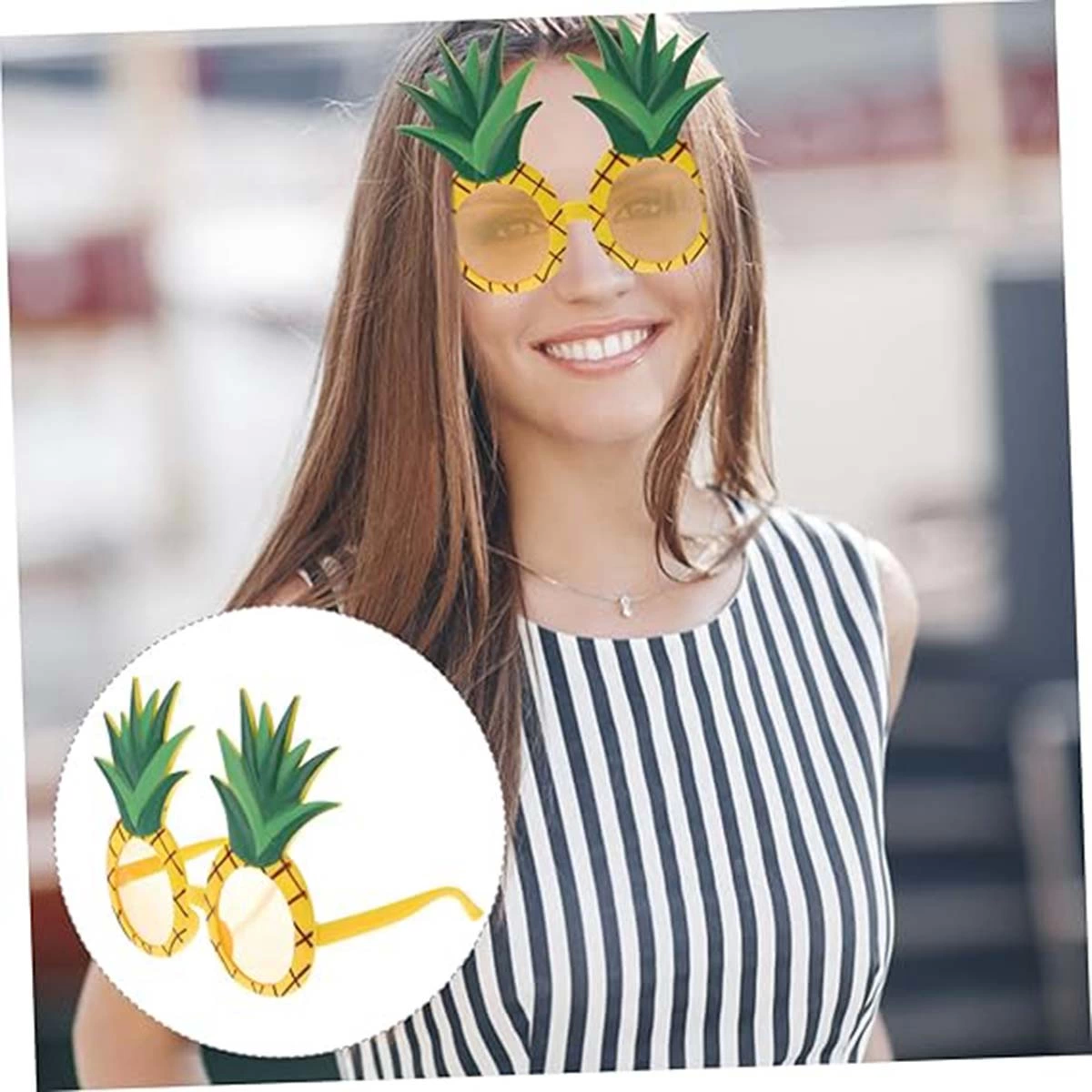 Tropikal Hawaii Ananas Şekilli Parti Gözlüğü 9.5 X 14 Cm - Lisinya