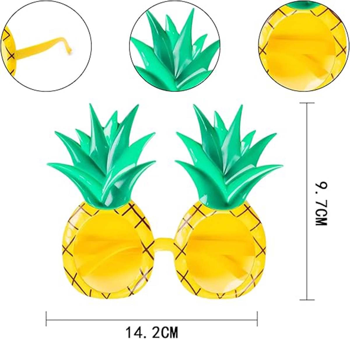 Tropikal Hawaii Ananas Şekilli Parti Gözlüğü 9.5 X 14 Cm - Lisinya