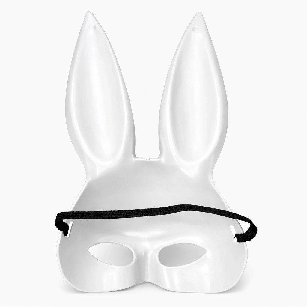 Uzun Kulaklı Beyaz Lüks Tavşan Maskesi - Lisinya