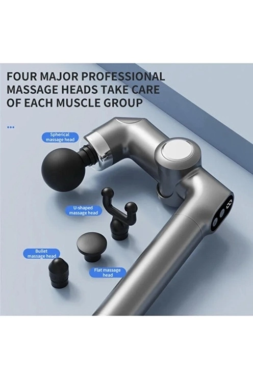 Uzun Saplı Masaj Sı Derin Doku Kas Masaj Aleti 6 Başlıklı Şarjlı Profesyonel 6 Kademe - Lisinya