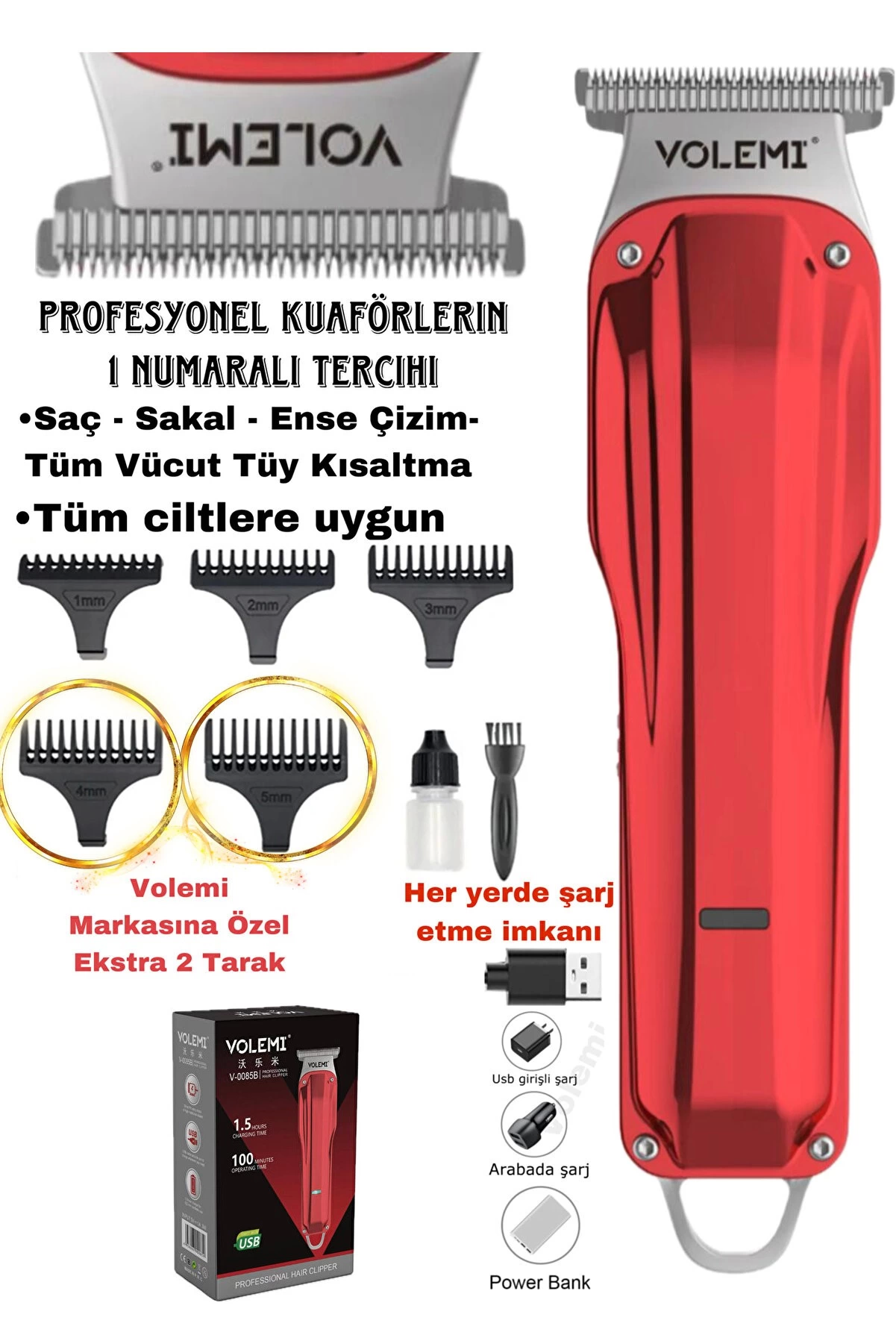 V-0085b Saç Sakal Ense Çizim Lazer Öncesi Kişisel Bakım Unisex Tıraş Makinesi - Lisinya V-0085b Saç Sakal Ense Çizim Lazer Öncesi Kişisel Bakım Unisex Tıraş Makinesi - Lisinya