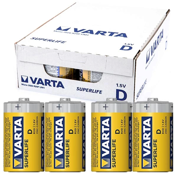 Varta Superlife Çinko Büyük D Boy Pil 24'lü Paket - Lisinya Varta Superlife Çinko Büyük D Boy Pil 24'lü Paket - Lisinya