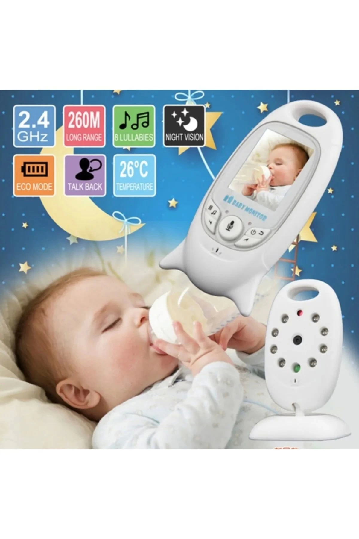 Vb-601 Kameralı Bebek Monitörü Net Görüntü Gece Görüşlü - Lisinya Vb-601 Kameralı Bebek Monitörü Net Görüntü Gece Görüşlü - Lisinya
