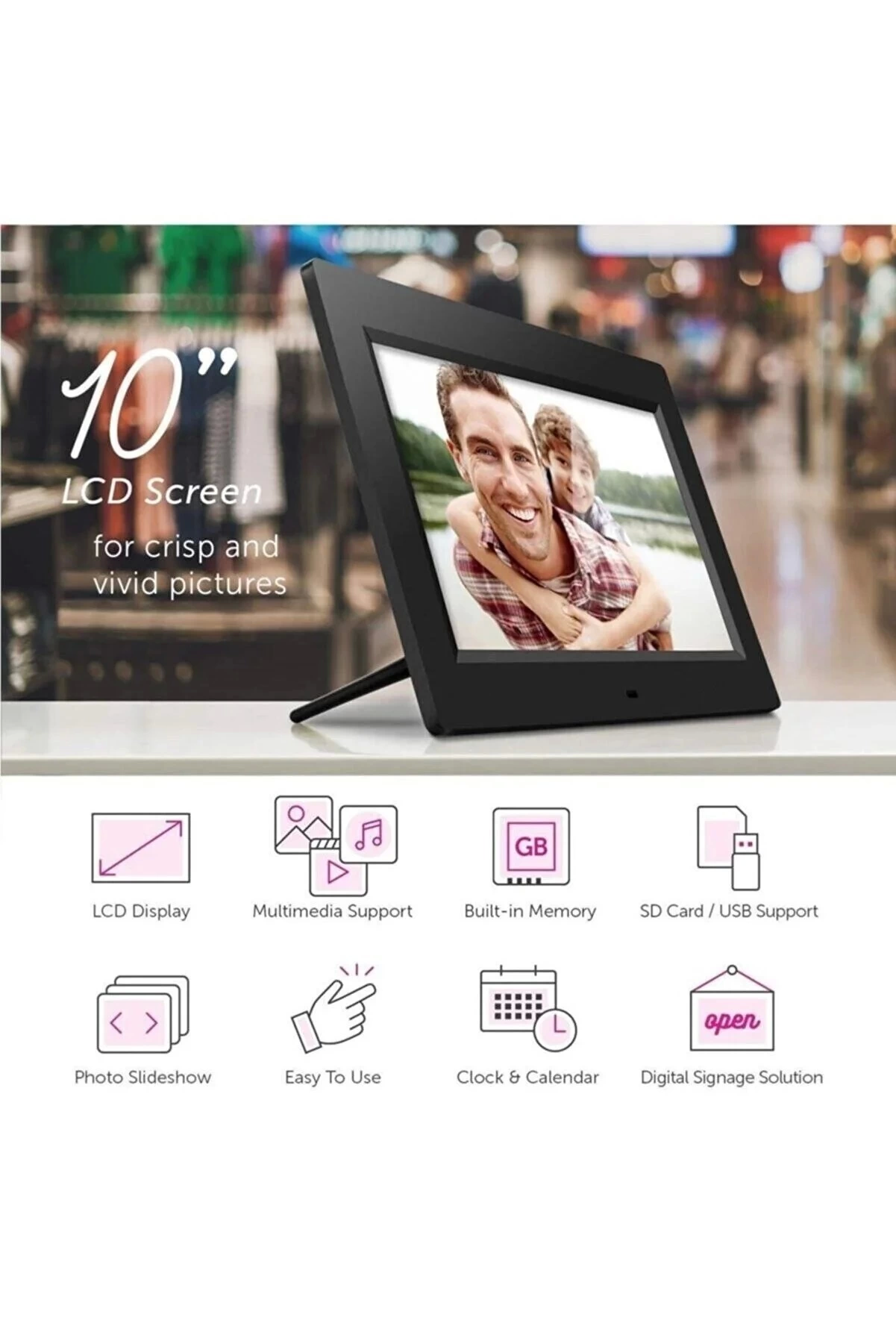 10-inç Lcd Ekran Dijital Fotoğraf Çerçevesi - Lisinya
