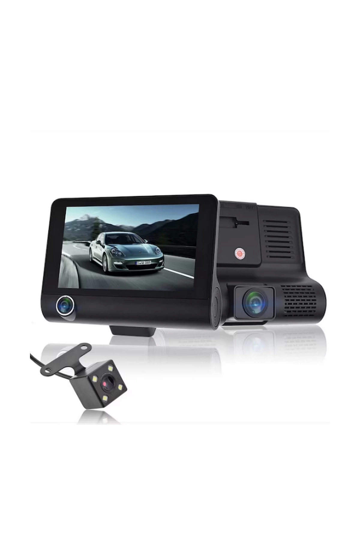 Araç Içi Kamera Gece Görüşlü 3 Kameralı 4 Inç 1080p Yol Kayıt Kamerası Geri Vites - Lisinya Araç Içi Kamera Gece Görüşlü 3 Kameralı 4 Inç 1080p Yol Kayıt Kamerası Geri Vites - Lisinya
