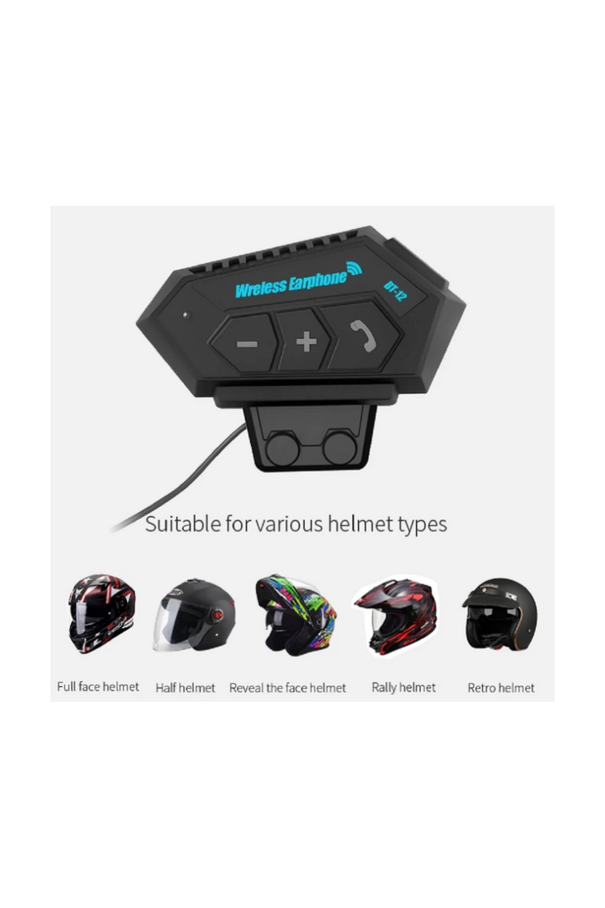 Bt12 Kask Kulaklık Bluetooth Motosiklet Kulaklık Interkom Motorsiklet Kulaklık - Lisinya