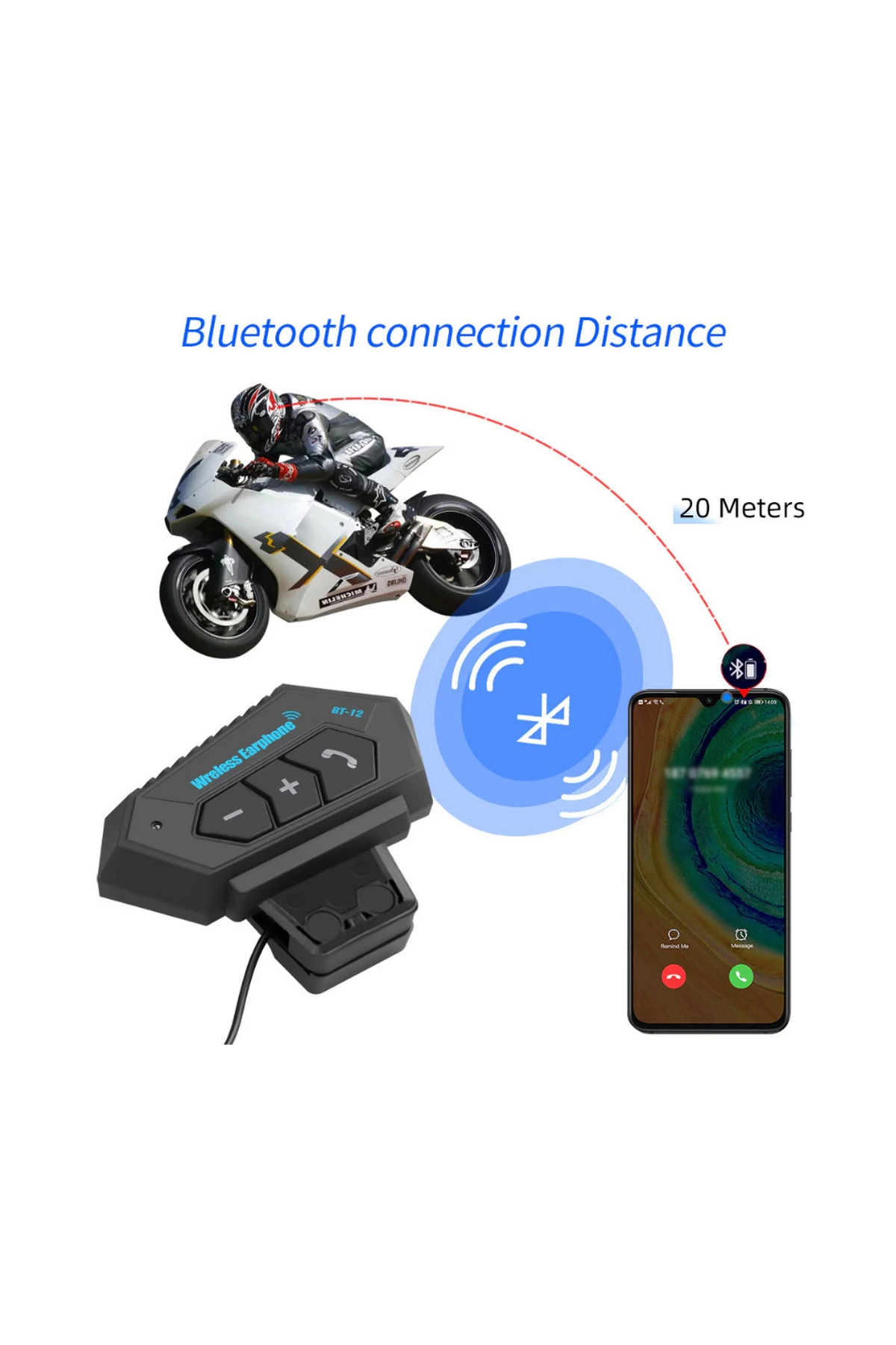 Bt12 Kask Kulaklık Bluetooth Motosiklet Kulaklık Interkom Motorsiklet Kulaklık - Lisinya