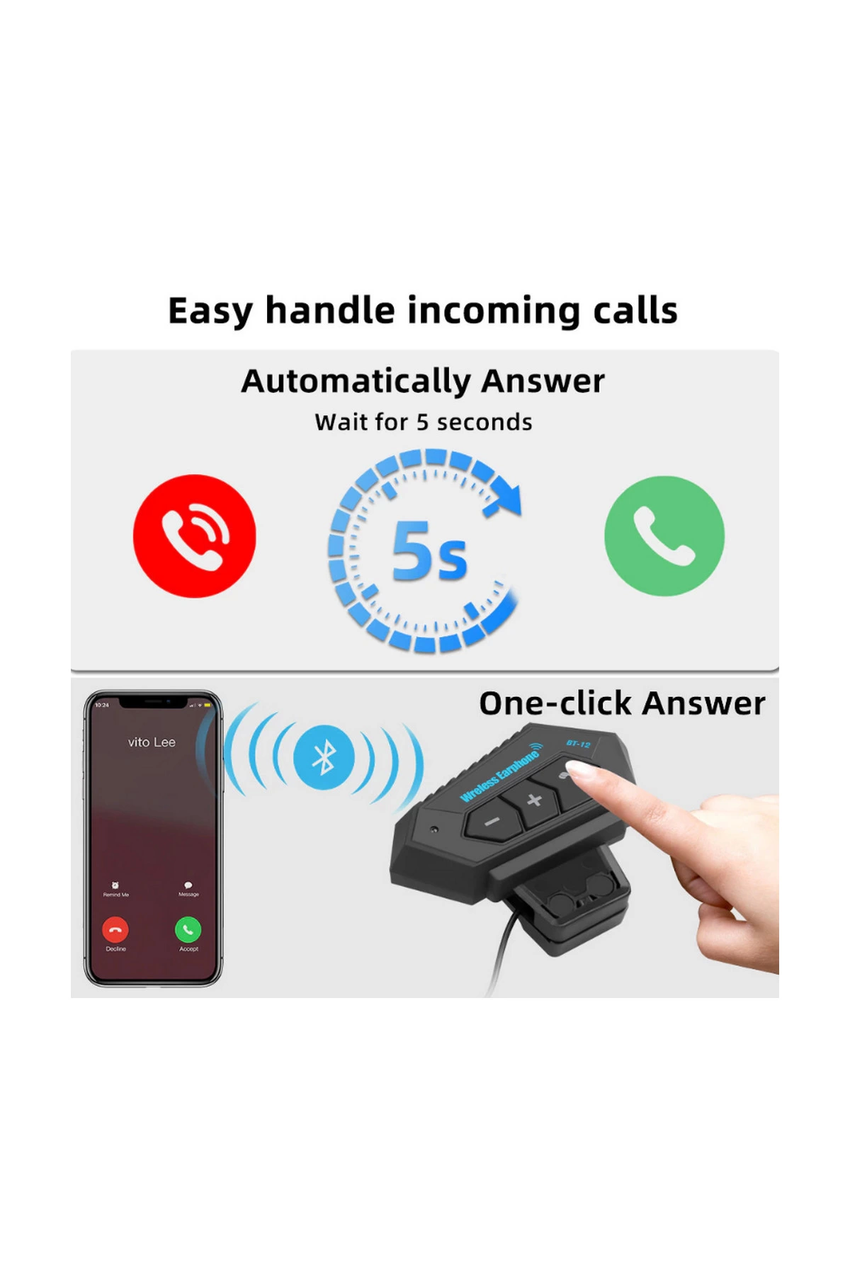Bt12 Kask Kulaklık Bluetooth Motosiklet Kulaklık Interkom Motorsiklet Kulaklık - Lisinya