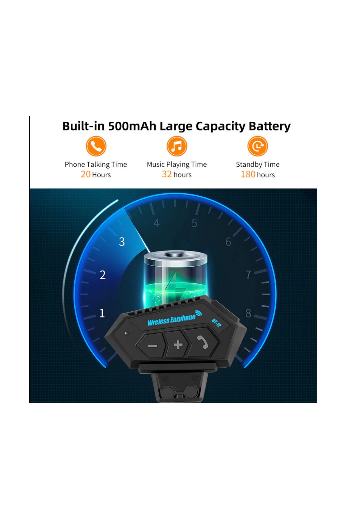 Bt12 Kask Kulaklık Bluetooth Motosiklet Kulaklık Interkom Motorsiklet Kulaklık - Lisinya