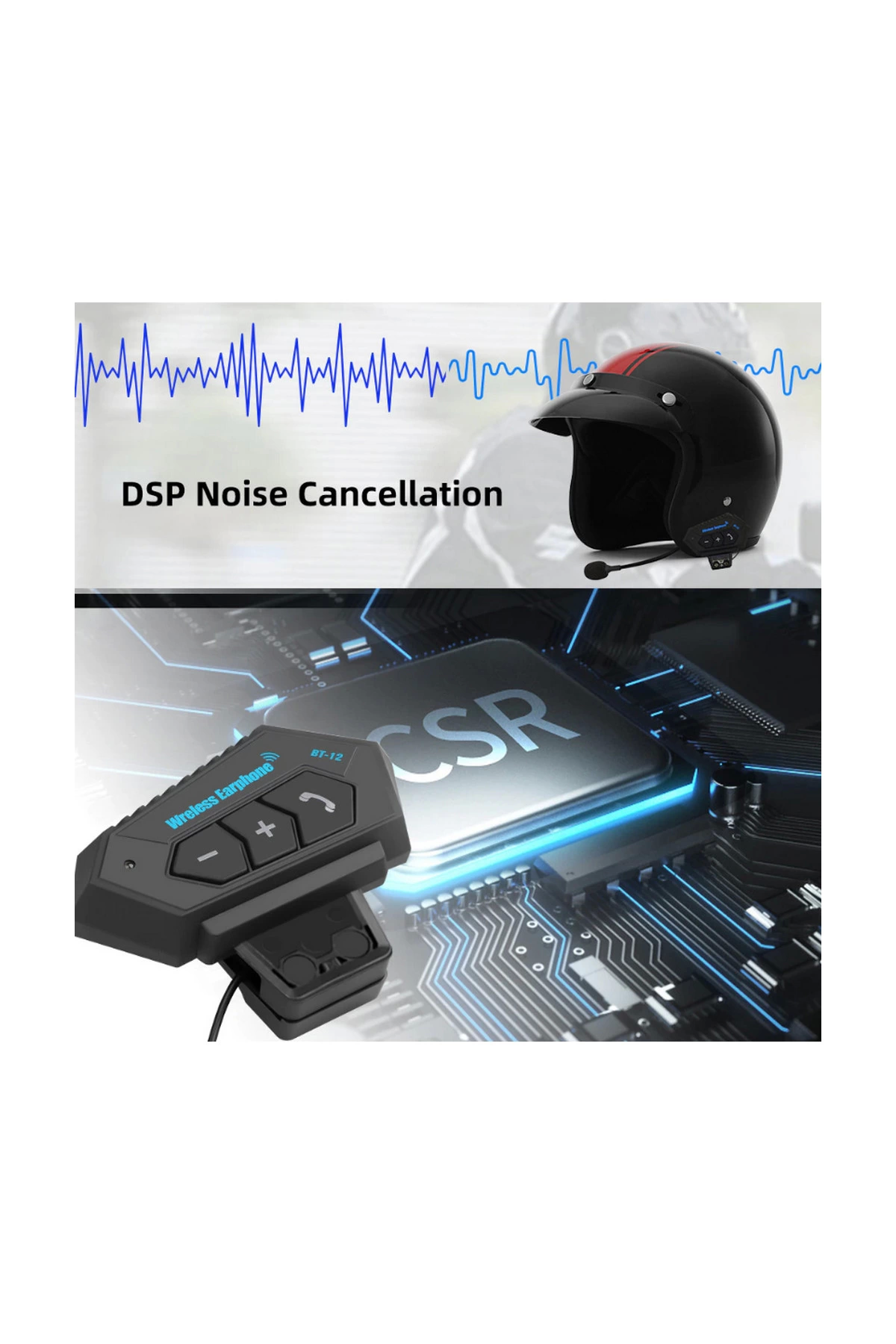 Bt12 Kask Kulaklık Bluetooth Motosiklet Kulaklık Interkom Motorsiklet Kulaklık - Lisinya