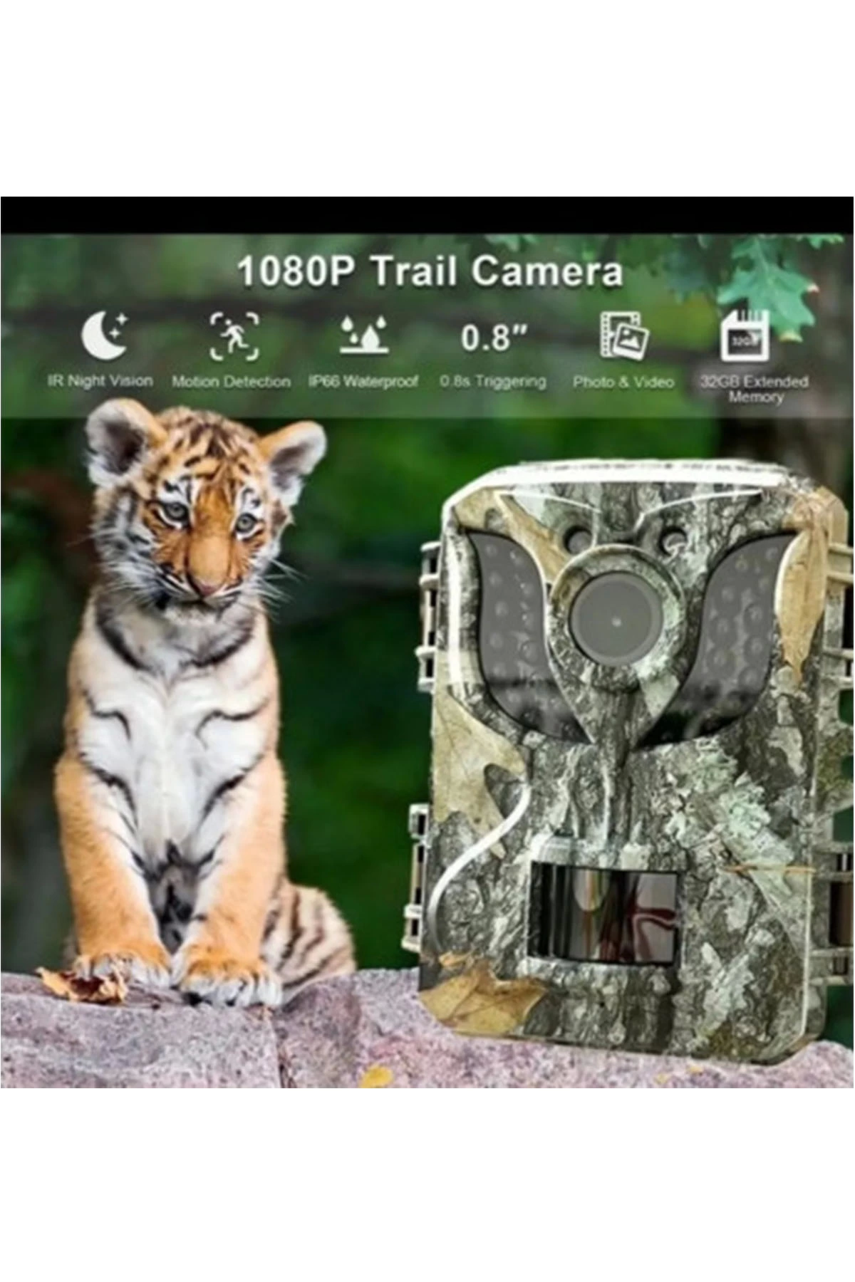 Fotokapan Kamera 16mp Full Hd 1080p Gece Görüşlü 2 Inç Lcd Ekran Su Geçirmez - Lisinya Fotokapan Kamera 16mp Full Hd 1080p Gece Görüşlü 2 Inç Lcd Ekran Su Geçirmez - Lisinya