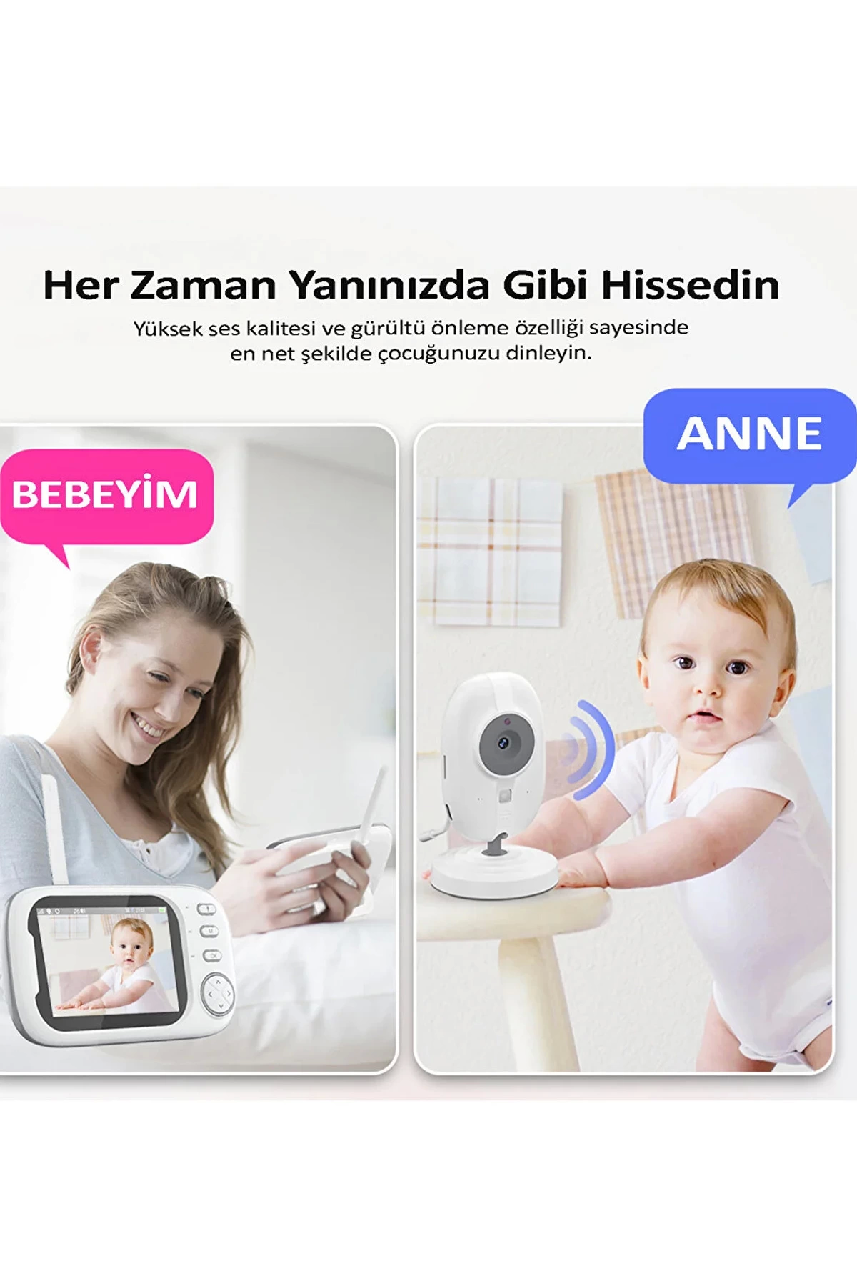 Gece Görüşlü Bebek Odası Kamera Sıcaklık Uyarısı Izleme Ekranı - Lisinya Gece Görüşlü Bebek Odası Kamera Sıcaklık Uyarısı Izleme Ekranı - Lisinya
