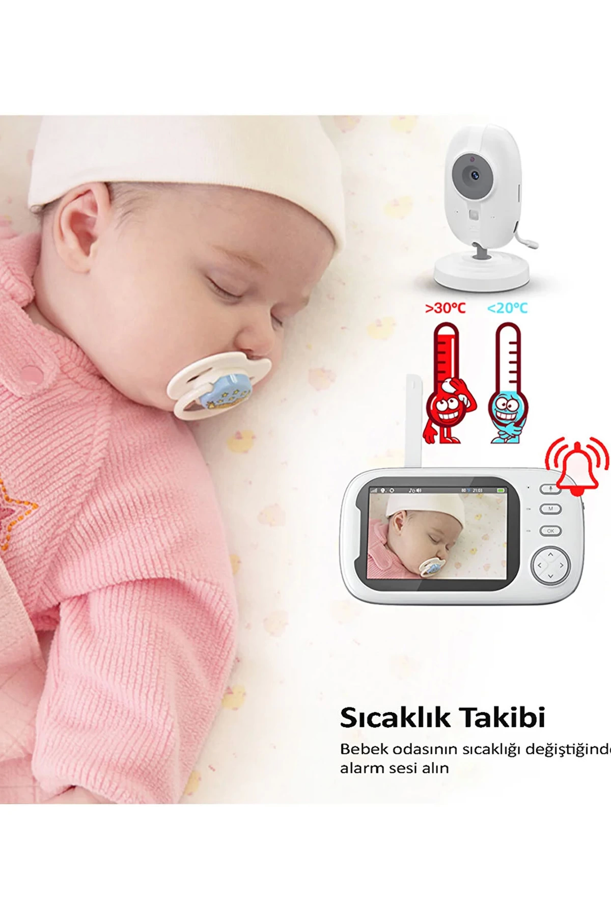 Gece Görüşlü Bebek Odası Kamera Sıcaklık Uyarısı Izleme Ekranı - Lisinya Gece Görüşlü Bebek Odası Kamera Sıcaklık Uyarısı Izleme Ekranı - Lisinya