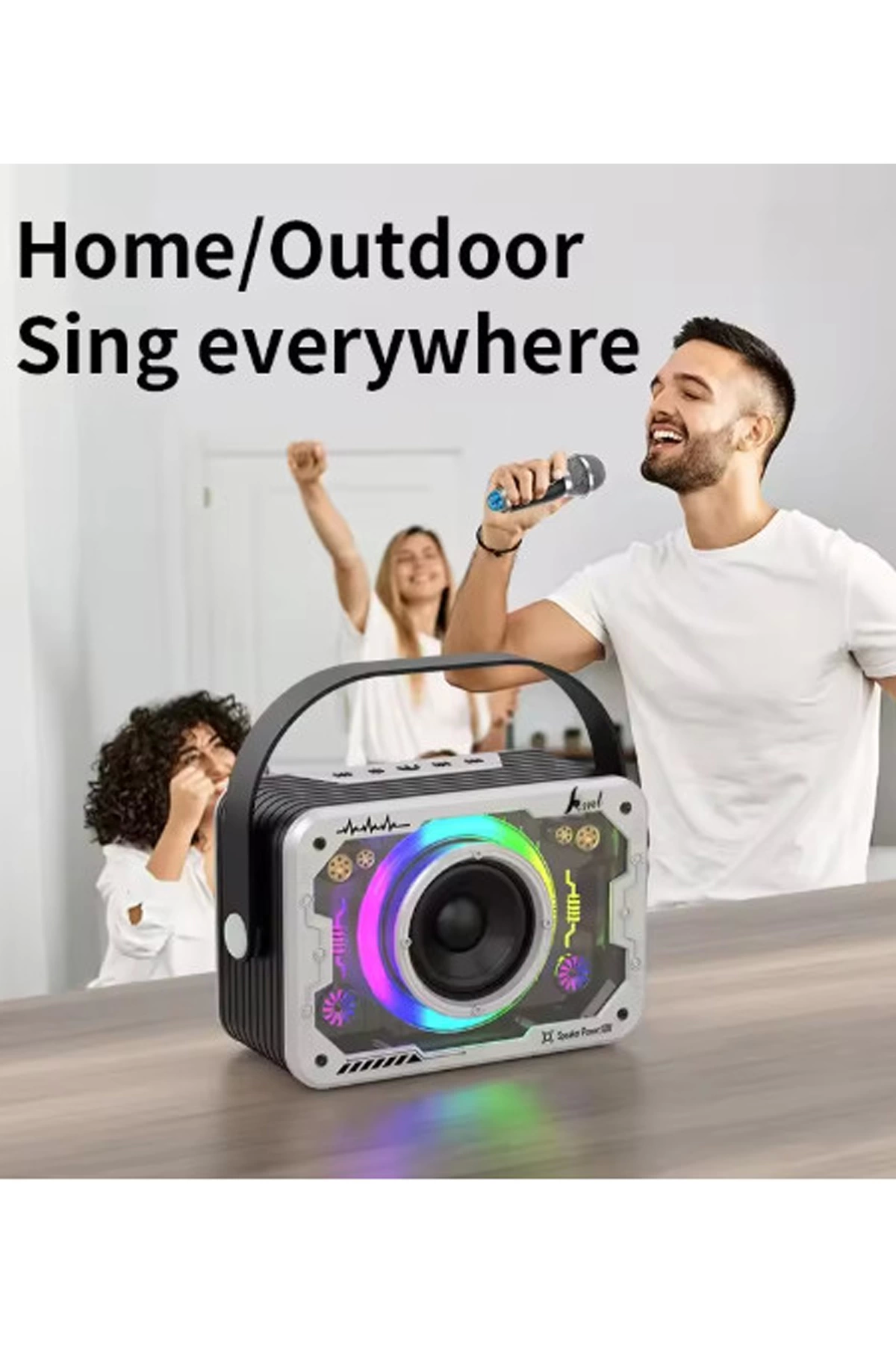 Vtn-82 Taşınabilir Kablosuz Işıklı Bluetooth Hoparlör Ses Değiştirme Özellikli - Lisinya Vtn-82 Taşınabilir Kablosuz Işıklı Bluetooth Hoparlör Ses Değiştirme Özellikli - Lisinya