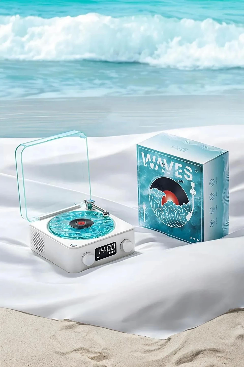 Waves Nostalji Plak Görünümlü Bluetooth Hoparlör 3d Ses Dalgası Retro Müzik Plak Mavi - Lisinya Waves Nostalji Plak Görünümlü Bluetooth Hoparlör 3d Ses Dalgası Retro Müzik Plak Mavi - Lisinya