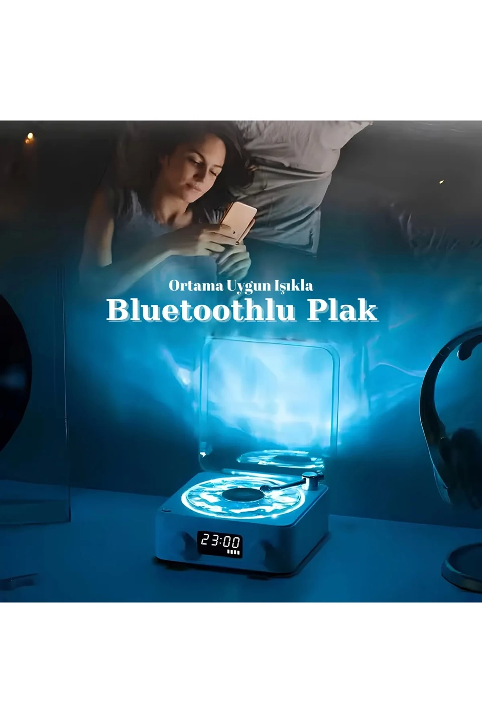 Waves Nostalji Plak Görünümlü Bluetooth Hoparlör 3d Ses Dalgası Retro Müzik Plak Mavi - Lisinya Waves Nostalji Plak Görünümlü Bluetooth Hoparlör 3d Ses Dalgası Retro Müzik Plak Mavi - Lisinya