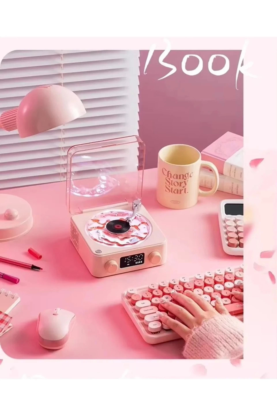 Waves Nostalji Plak Görünümlü Bluetooth Hoparlör 3d Ses Dalgası Retro Müzik Plak Pembe - Lisinya Waves Nostalji Plak Görünümlü Bluetooth Hoparlör 3d Ses Dalgası Retro Müzik Plak Pembe - Lisinya