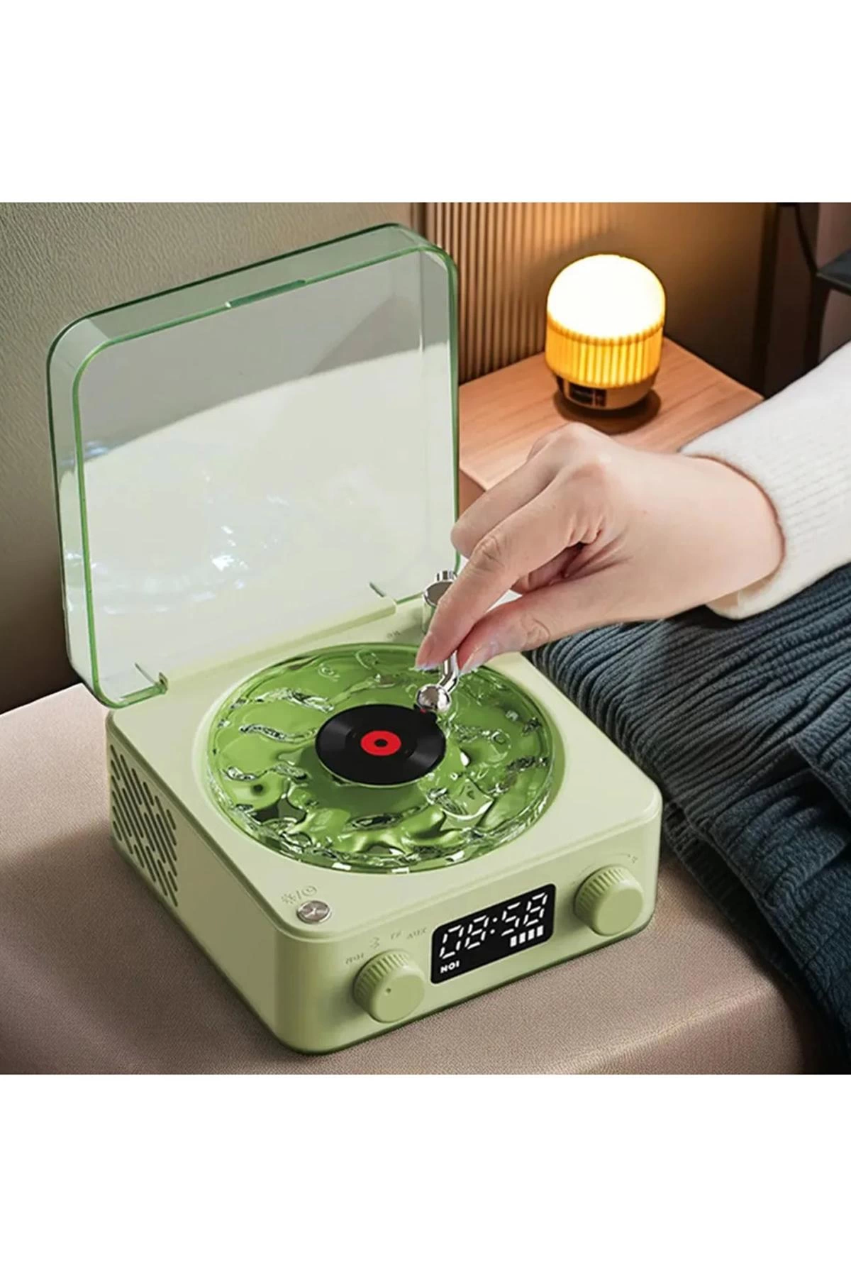 Waves Nostalji Plak Görünümlü Bluetooth Hoparlör 3d Ses Dalgası Retro Müzik Plak Yeşil - Lisinya Waves Nostalji Plak Görünümlü Bluetooth Hoparlör 3d Ses Dalgası Retro Müzik Plak Yeşil - Lisinya