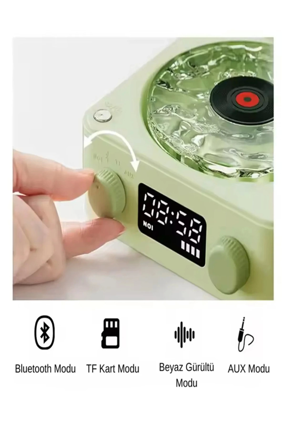 Waves Nostalji Plak Görünümlü Bluetooth Hoparlör 3d Ses Dalgası Retro Müzik Plak Yeşil - Lisinya Waves Nostalji Plak Görünümlü Bluetooth Hoparlör 3d Ses Dalgası Retro Müzik Plak Yeşil - Lisinya