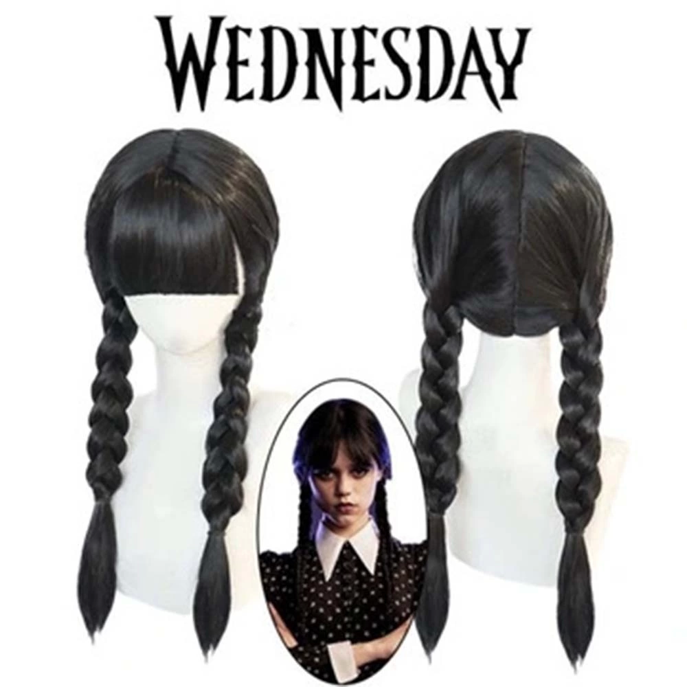 Wednesday Siyah Örgülü Peruk - Lisinya
